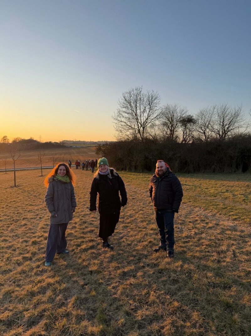 Beim Neujahrsspaziergang dabei waren viele der Grünen Liste, hier auf dem Bild v.l.n.r. Antje Boyks, Laura Schendzielorz, Thomas Zinnecker